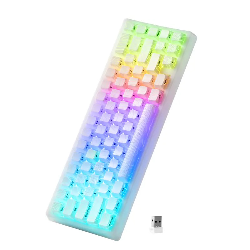 M67 Jadestone White Mechanical Keyboard — Clean Minimal Gaming Setup