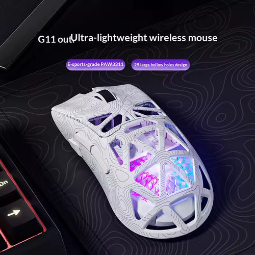 G11 White Pro Gaming Mouse — Lightweight Speed Edition